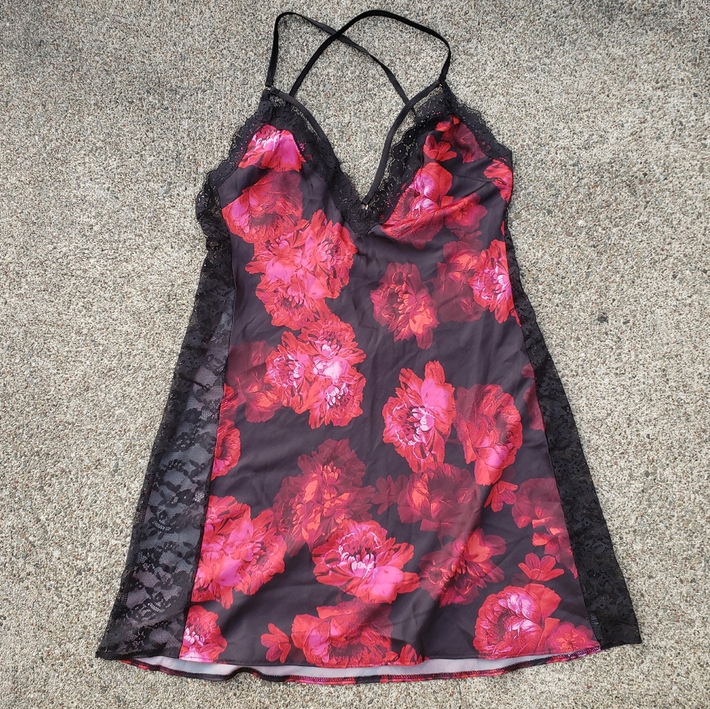 Victoria's secret satin rose lace lingerie slip